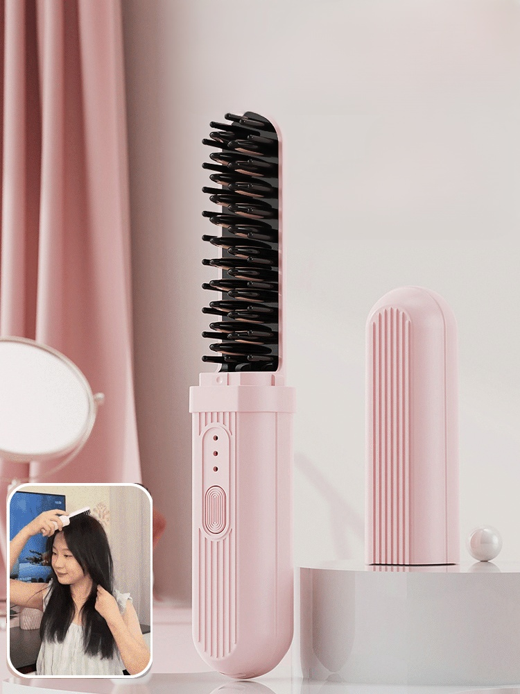 หวียืดผมไอออนลบชาร์จไฟได้แบบพกพาใช้ได้ทั้งเปียกและแห้ง