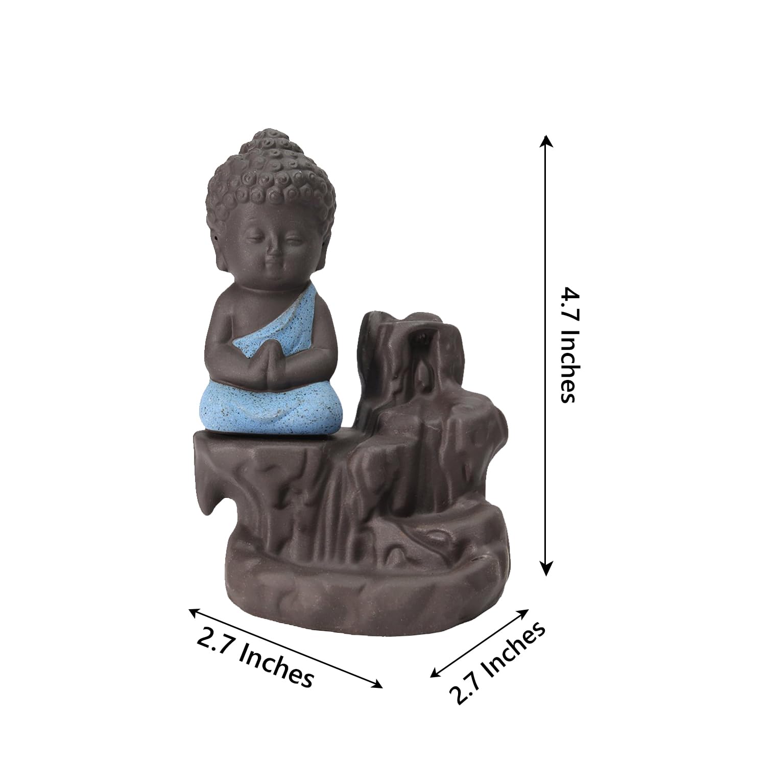 Little Buddha Statue Backflow Smoke Waterfall Incense Burner Holder @Just Rs.499/-