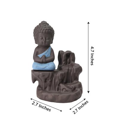 Little Buddha Statue Backflow Smoke Waterfall Incense Burner Holder @Just Rs.499/-