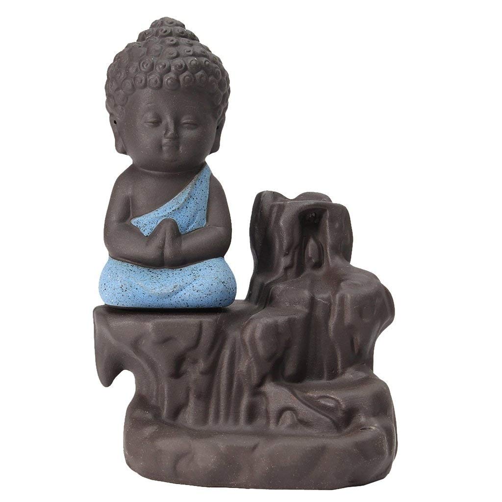 Little Buddha Statue Backflow Smoke Waterfall Incense Burner Holder @Just Rs.499/-
