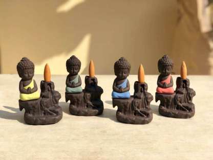 Little Buddha Statue Backflow Smoke Waterfall Incense Burner Holder @Just Rs.499/-