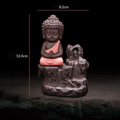 Little Buddha Statue Backflow Smoke Waterfall Incense Burner Holder @Just Rs.499/-