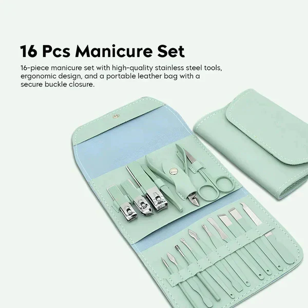 Manicure Set Professional Nail Clippers Pedicure Kit, 16 pcs Stainless Steel Nail Care Tools Grooming Kit @ Just Rs.599/-