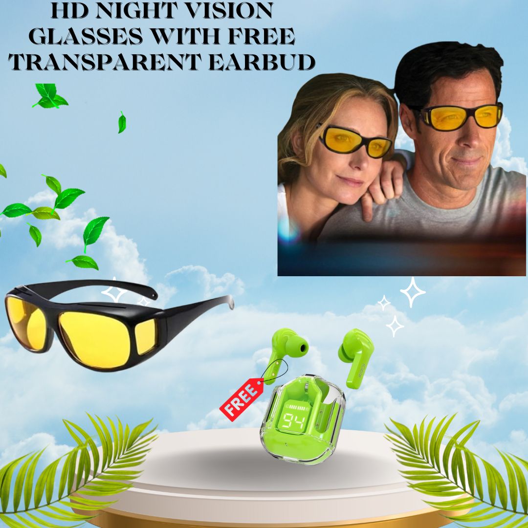 HD Night Vision Glasses With Free Transparent Earbud @ Just Rs.599/-