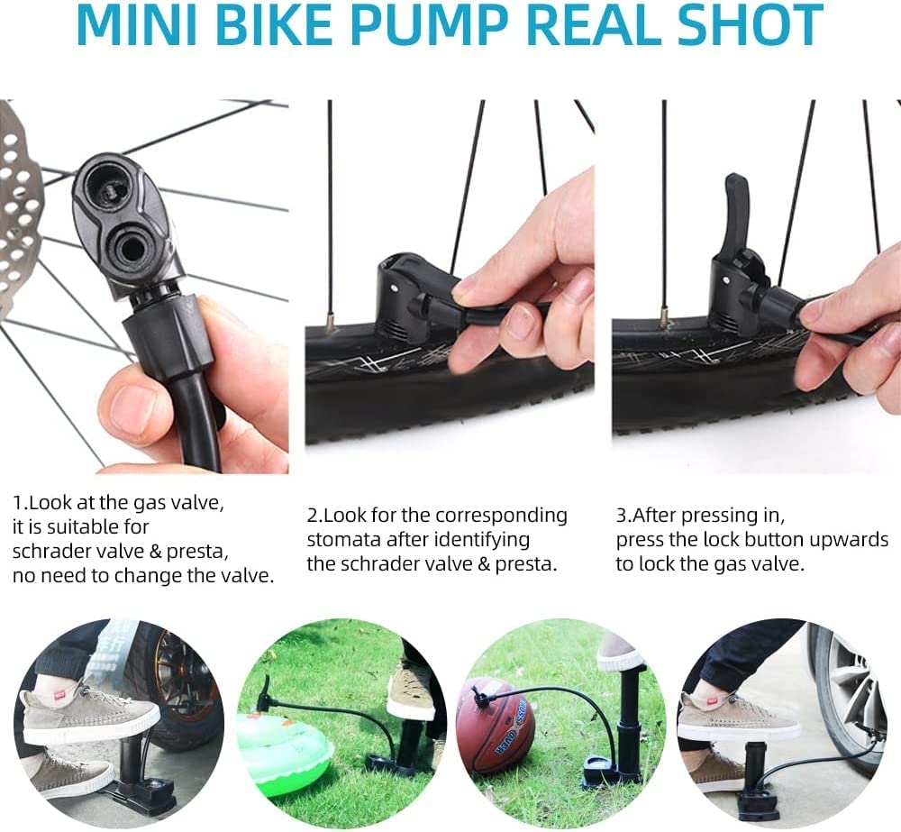 Portable High Pressure Foot Pump With Pressure Gauge For Car & Bike & Inflator Foot Activated Floor Air Pump