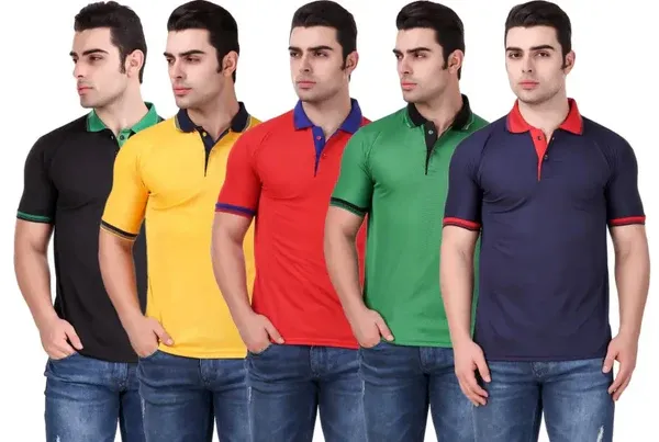 Pack of 5 Premium Fabric Polo Neck T-shirts @699/