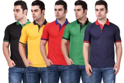 Pack of 5 Premium Fabric Polo Neck T-shirts @699/