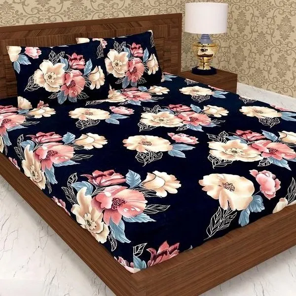 Cotton Elastic Fitted Double Bedsheets With 2 Pillow Covers (72*78* Upto 10 Inches) & 360 Degree Elasticated @ Just Rs.599/-