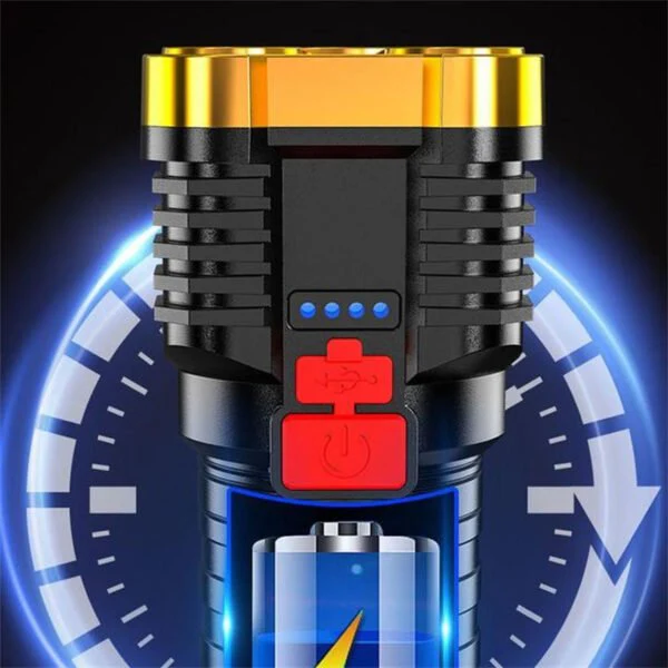 6000LM Waterproof Flashlight Built in Battery USB Charging @ Just 499