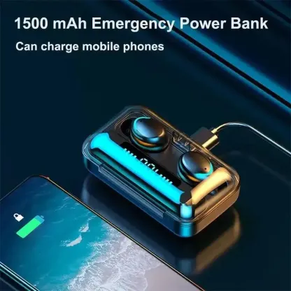 Wireless Earpods with Charging Inbuilt Powerbank M10 with Free Golden Watch @ Just Rs.699/-