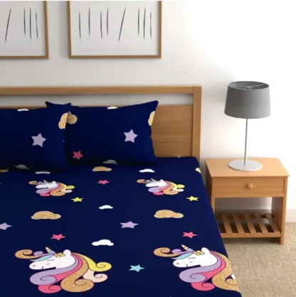 Cotton Elastic Fitted Double Bedsheets With 2 Pillow Covers (72*78* Upto 10 Inches) & 360 Degree Elasticated @ Just Rs.599/-
