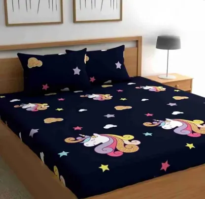 Cotton Elastic Fitted Double Bedsheets With 2 Pillow Covers (72*78* Upto 10 Inches) & 360 Degree Elasticated @ Just Rs.599/-