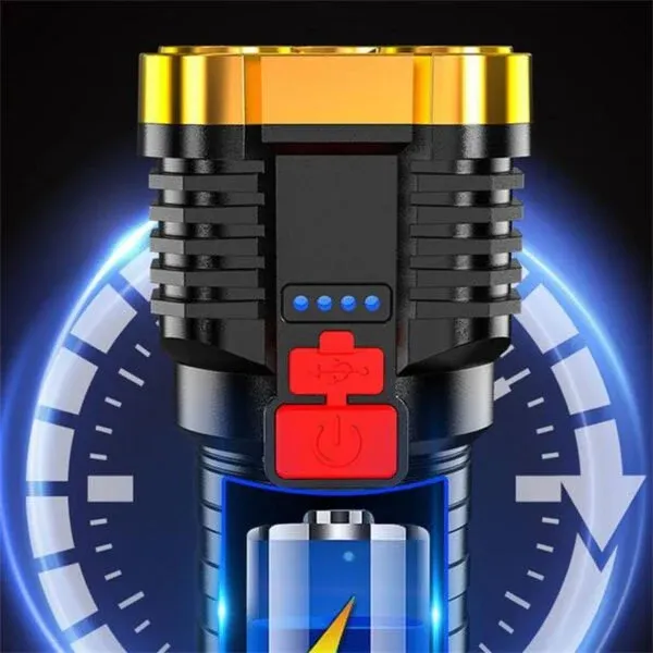 6000LM Waterproof Flashlight Built in Battery USB Charging @ Just 499