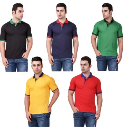 Pack of 5 Premium Fabric Polo Neck T-shirts @699/