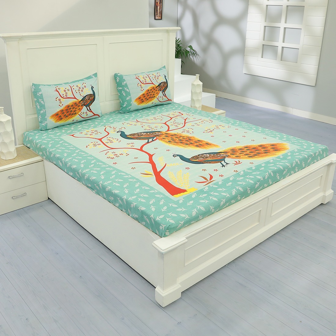 Jaipuri Print Cotton Bedsheet With 2 Pillow Covers @ Just Rs. 599/-