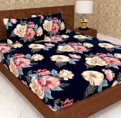 Cotton Elastic Fitted Double Bedsheets With 2 Pillow Covers (72*78* Upto 10 Inches) & 360 Degree Elasticated @ Just Rs.599/-