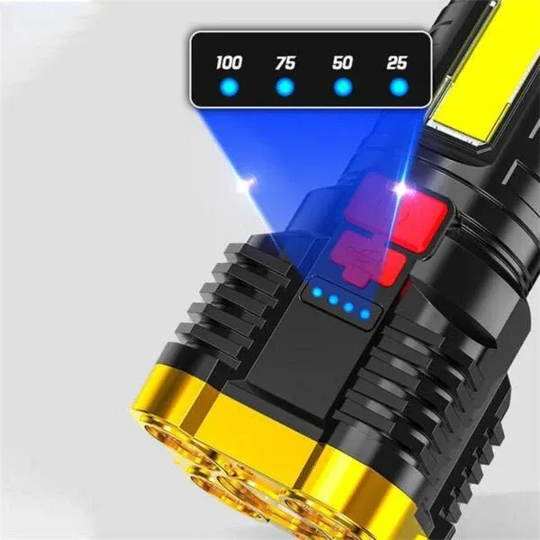 6000LM Waterproof Flashlight Built in Battery USB Charging @ Just 499