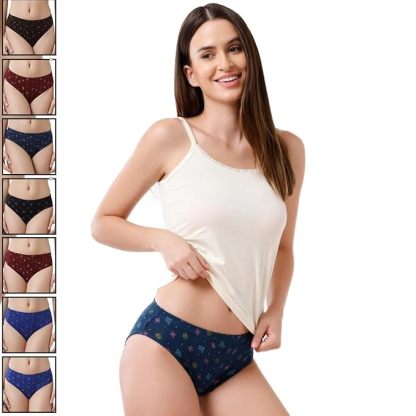 Women's Cotton Printed Bottom Style Floral Hipster Panties_ Pack Of 7 @ Juts Rs.599/-