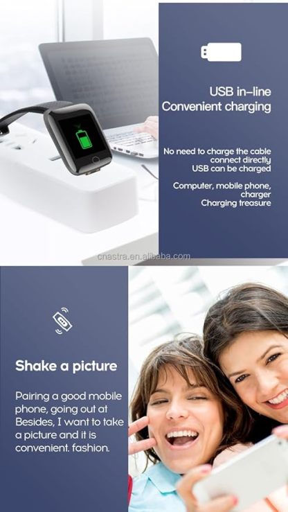 Smart Watch D116 Water Proof  with Free Single Bluetooth @ Just Rs.599/-