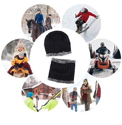 Unisex Woolen Winter Cap Gloves & Neck Muffler Warm Soft @ Just Rs.599/-