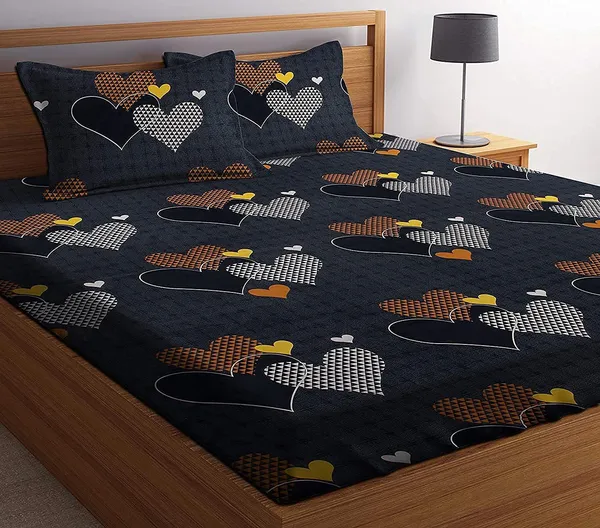 Cotton Elastic Fitted Double Bedsheets With 2 Pillow Covers (72*78* Upto 10 Inches) & 360 Degree Elasticated @ Just Rs.599/-