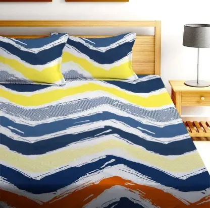 Cotton Elastic Fitted Double Bedsheets With 2 Pillow Covers (72*78* Upto 10 Inches) & 360 Degree Elasticated @ Just Rs.599/-