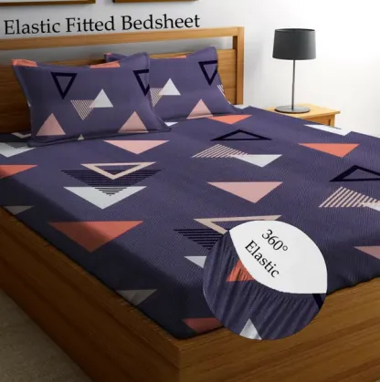 Cotton Elastic Fitted Double Bedsheets With 2 Pillow Covers (72*78* Upto 10 Inches) & 360 Degree Elasticated @ Just Rs.599/-