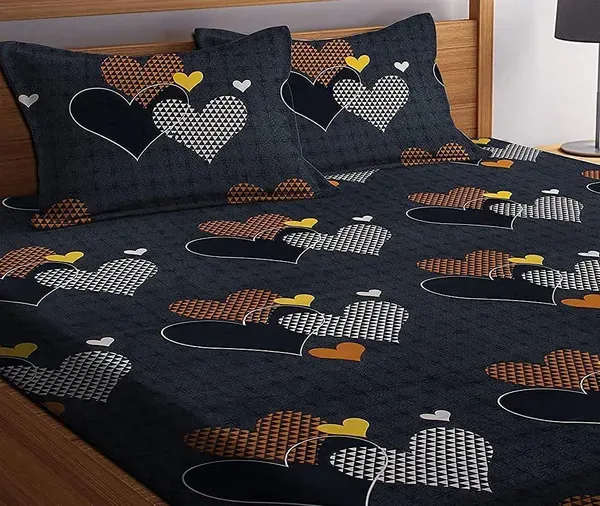 Cotton Elastic Fitted Double Bedsheets With 2 Pillow Covers (72*78* Upto 10 Inches) & 360 Degree Elasticated @ Just Rs.599/-