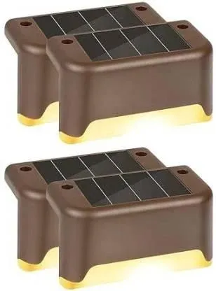 Solar Deck Lights Outdoor Solar Waterproof Led Solar Lights For Outdoor Stairs, Step, Fence, Yard, Patio, And Pathway(Warm White Light) @ Just Rs.599/-
