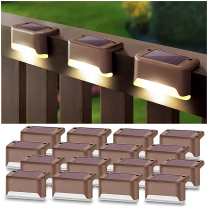 Solar Deck Lights Outdoor Solar Waterproof Led Solar Lights For Outdoor Stairs, Step, Fence, Yard, Patio, And Pathway(Warm White Light) @ Just Rs.599/-