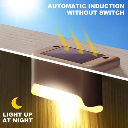 Solar Deck Lights Outdoor Solar Waterproof Led Solar Lights For Outdoor Stairs, Step, Fence, Yard, Patio, And Pathway(Warm White Light) @ Just Rs.599/-