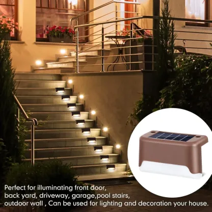 Solar Deck Lights Outdoor Solar Waterproof Led Solar Lights For Outdoor Stairs, Step, Fence, Yard, Patio, And Pathway(Warm White Light) @ Just Rs.599/-
