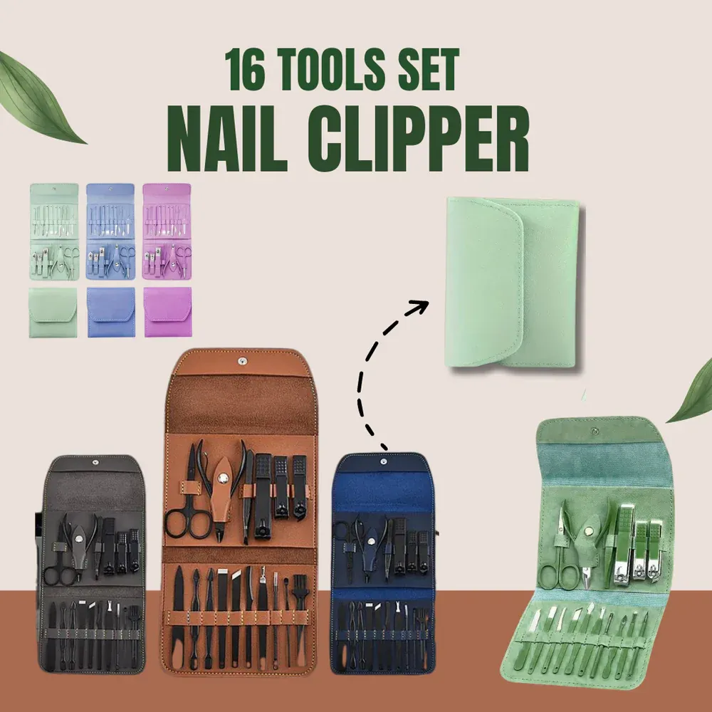 Manicure Set Professional Nail Clippers Pedicure Kit, 16 pcs Stainless Steel Nail Care Tools Grooming Kit @ Just Rs.599/-