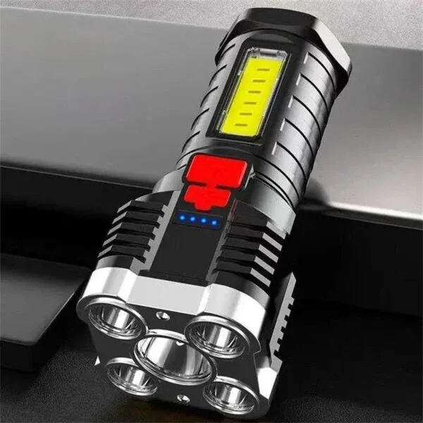 6000LM Waterproof Flashlight Built in Battery USB Charging @ Just 499