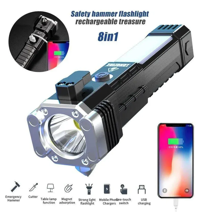 6000LM Waterproof Flashlight Built in Battery USB Charging @ Just 499