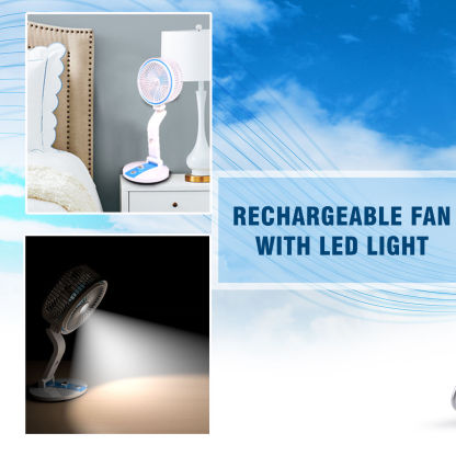 Portable Folding Fan with LED Light | USB Rechargeable @ Just Rs.1299/-