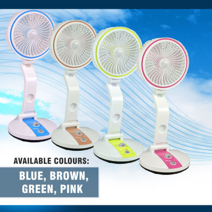 Portable Folding Fan with LED Light | USB Rechargeable @ Just Rs.1299/-
