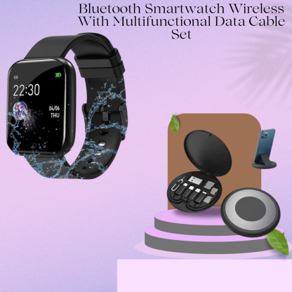 Bluetooth Smartwatch Wireless ID116 With Multifunctional Data Cable Set @ Just Rs.599/-