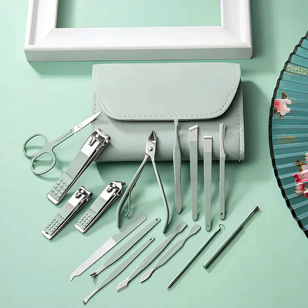 Manicure Set Professional Nail Clippers Pedicure Kit, 16 pcs Stainless Steel Nail Care Tools Grooming Kit @ Just Rs.599/-