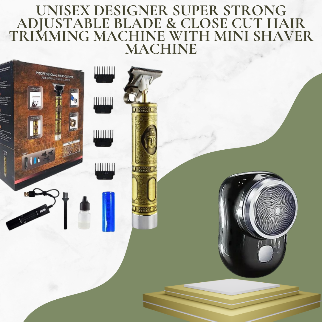 Unisex Designer Super Strong Adjustable Blade & Close Cut Hair Trimming Machine With Mini Shaver Machine @ Just Rs.599/-