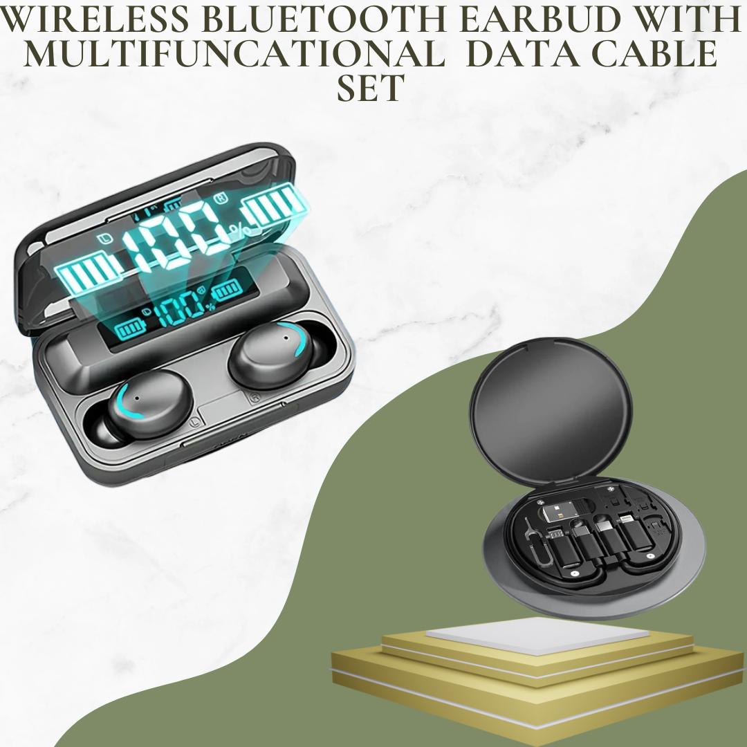 Wireless Bluetooth Earbud M10 With Multrifuncational Data Cable Set @ Just Rs.599/-