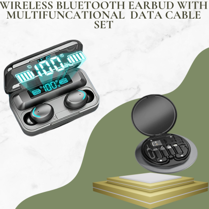 Wireless Bluetooth Earbud M10 With Multrifuncational Data Cable Set @ Just Rs.599/-