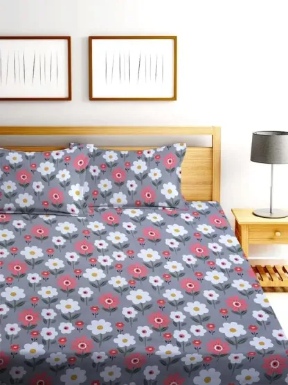 Cotton Elastic Fitted Double Bedsheets With 2 Pillow Covers (72*78* Upto 10 Inches) & 360 Degree Elasticated @ Just Rs.599/-