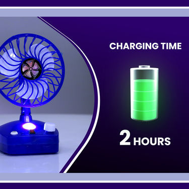 Rechargeable Portable Fan with LED Light @ Just Rs.499/-