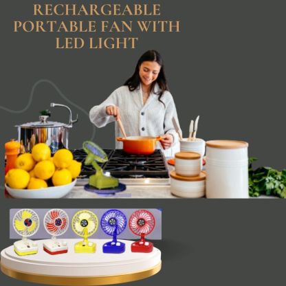 Rechargeable Portable Fan with LED Light @ Just Rs.499/-