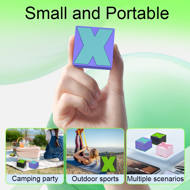 X1 Mini Square Subwoofer Wireless Bluetooth Speaker HIFI Stereo Portable Metal Speaker, Color: Blue - B9