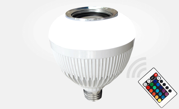 Wholesale LED Wireless Smart Light Bulb Speaker RGB Color Change with  Remote Control WJ-L2 (White)