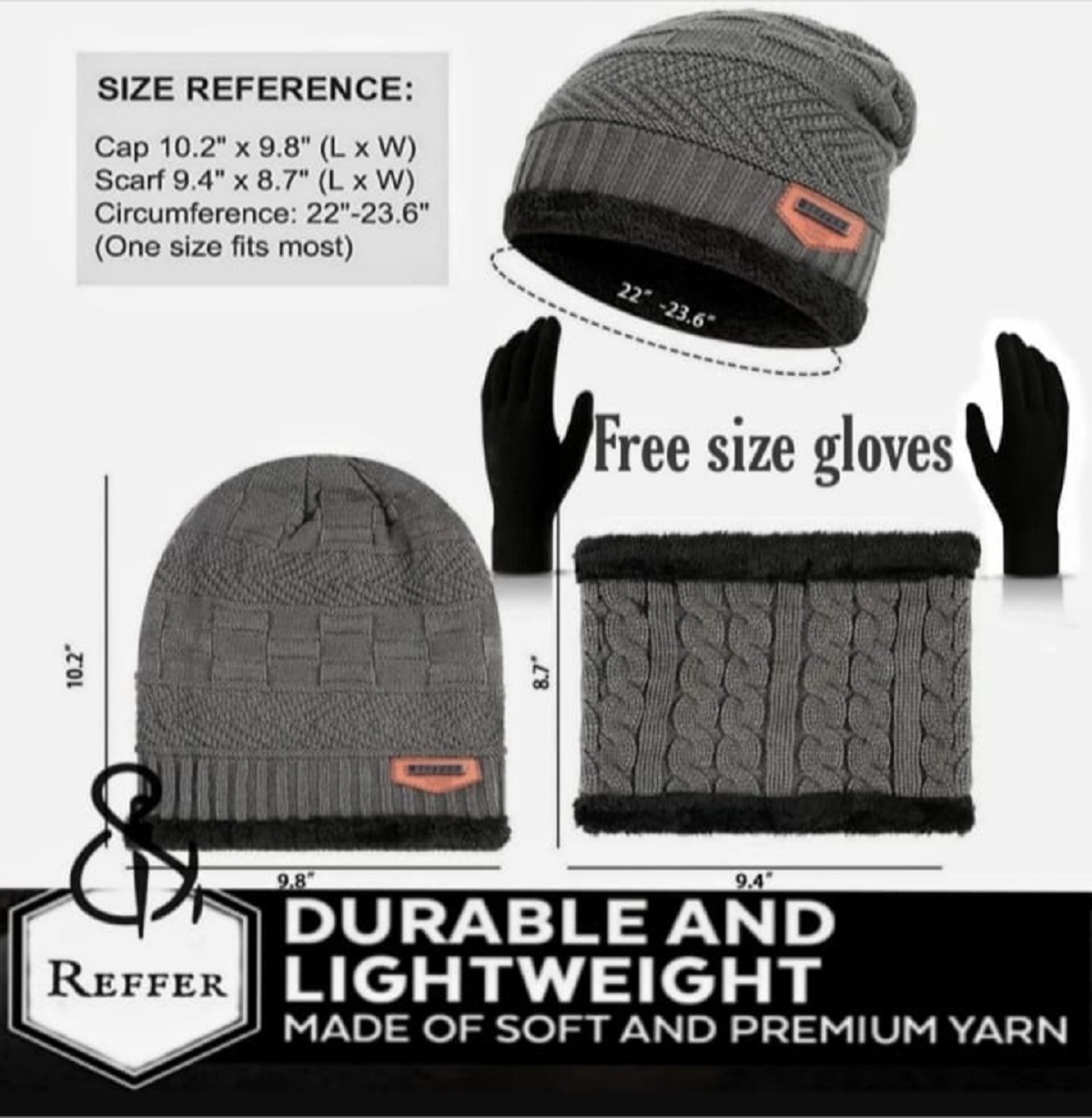 Unisex Woolen Winter Cap Gloves & Neck Muffler Warm Soft @ Just Rs.599/-