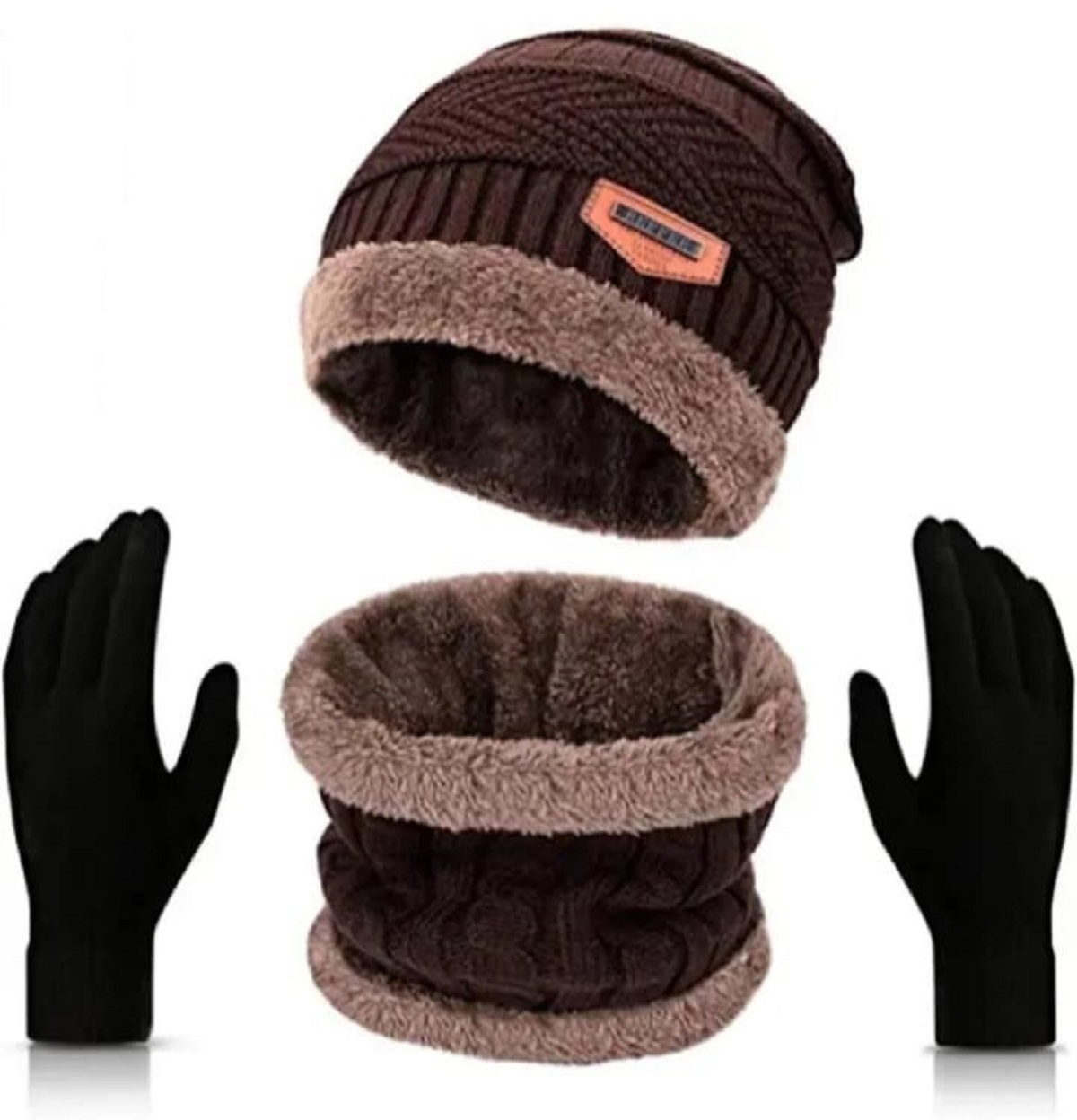 Unisex Woolen Winter Cap Gloves & Neck Muffler Warm Soft @ Just Rs.599/-