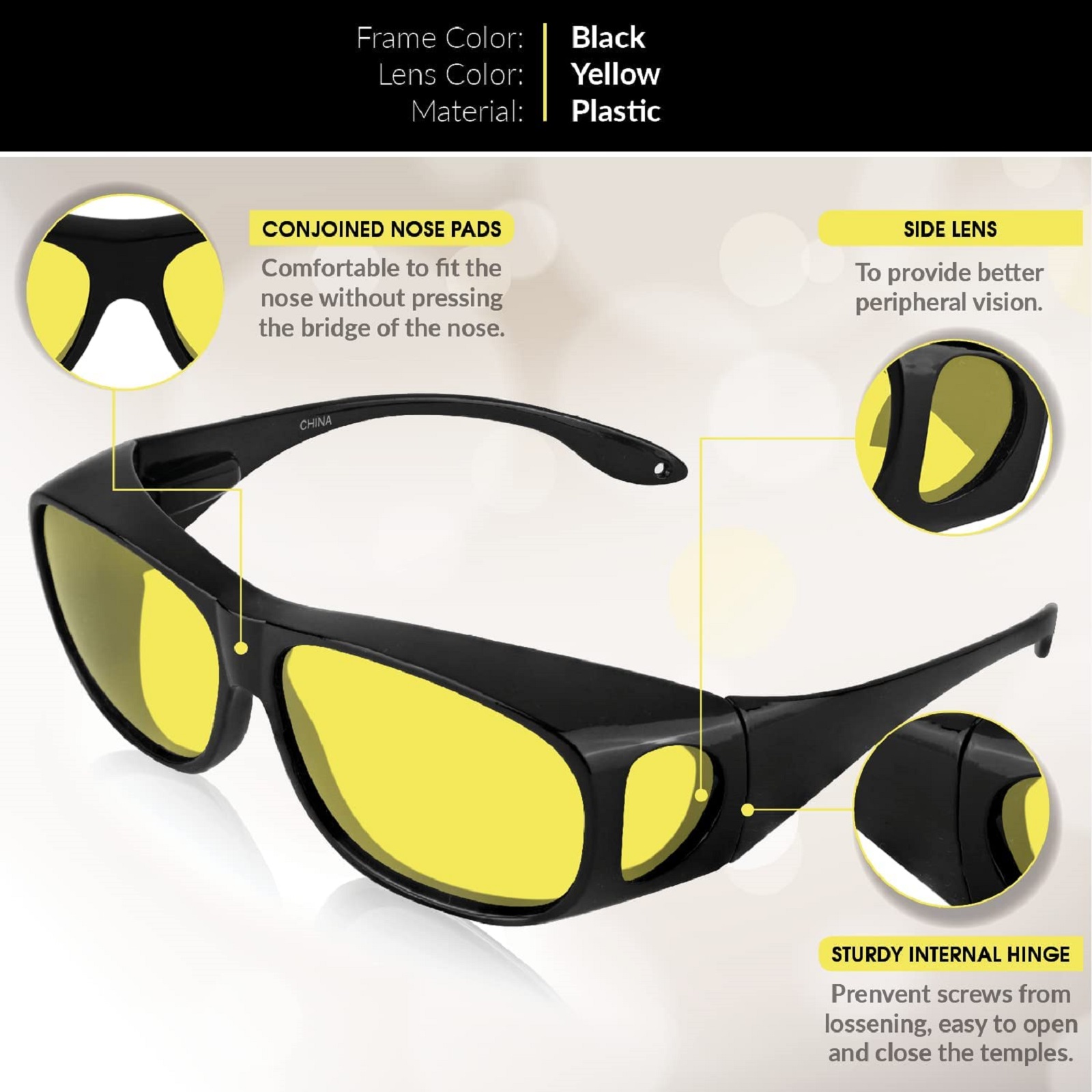HD Night Vision Glasses With Free Transparent Earbud @ Just Rs.599/-